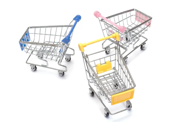 Shopping carts on white — Stock Photo, Image