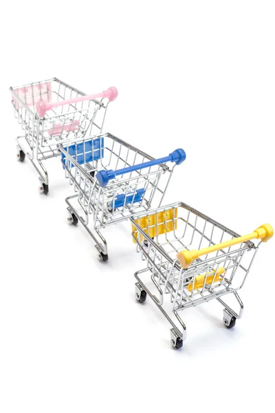 Carrinhos de compras em branco — Fotografia de Stock