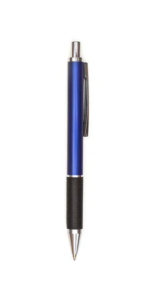 Blå penna, isolerad på vit bakgrund — Stockfoto