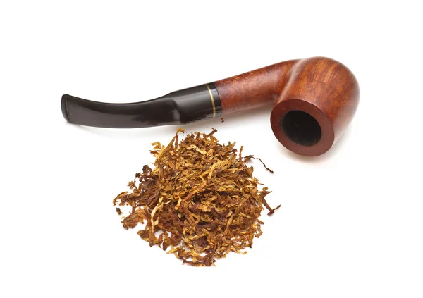 Smoking pipe with tobacco, isolated — Stock Photo, Image