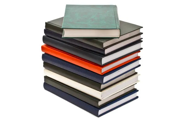 Bücherstapel, isoliert auf weißem Hintergrund — Stockfoto