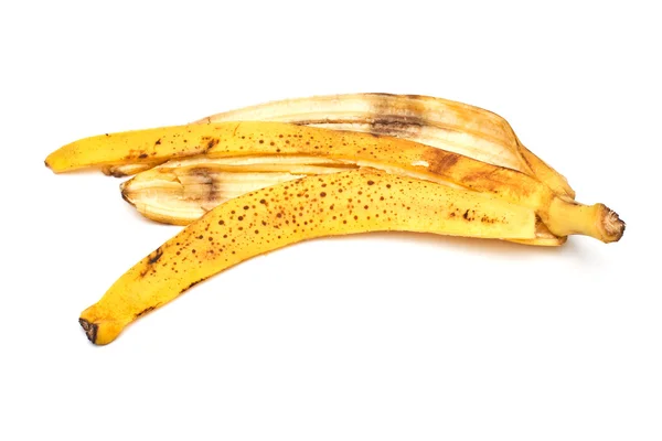 하얀 배경의 바나나 껍질 — 스톡 사진