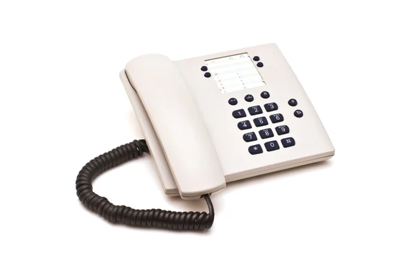 Grey plastic telephone on white background — Stock Photo, Image