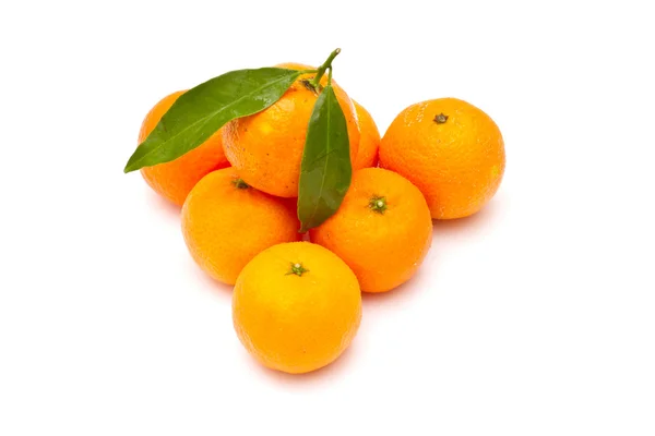 Спелые мандарины на белом фоне — стоковое фото