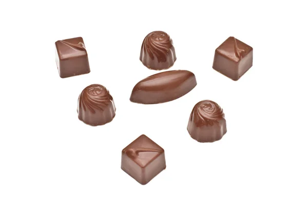 Csokoládé praliné fehér alapon — Stock Fotó