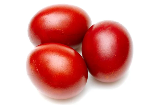 Ovos vermelhos da Páscoa — Fotografia de Stock