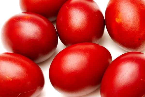 Huevos rojos de Pascua — Foto de Stock