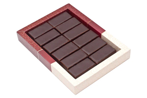 Praliny czekoladowe w pudełku — Zdjęcie stockowe