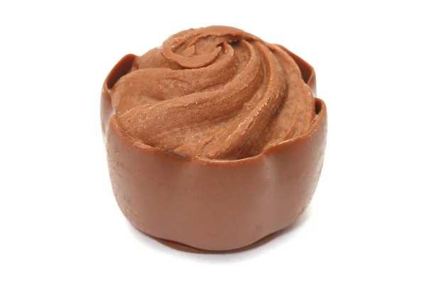 Praline chocolate no fundo branco — Fotografia de Stock