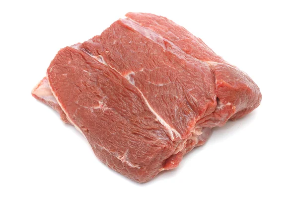 stock image Piece of raw beef on white