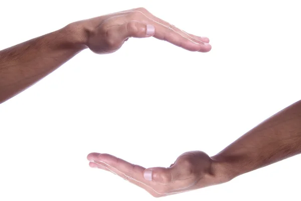 Ruce jako by se držela něco - otevřený prostor — Stock fotografie
