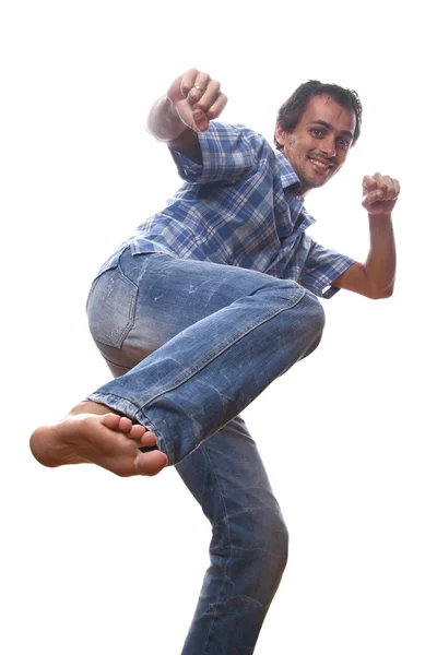 男子踢 — 图库照片