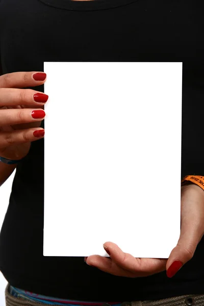 Pusta karta biały — Zdjęcie stockowe