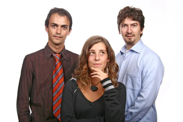 Equipe de negócios, isolado em fundo branco — Fotografia de Stock