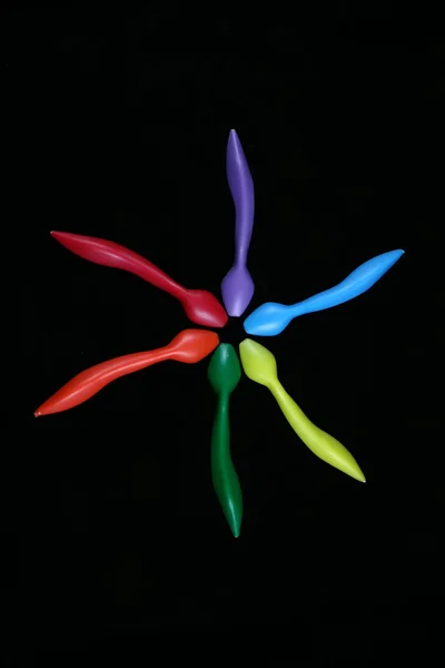 Fourchettes multicolores vibrantes — Photo