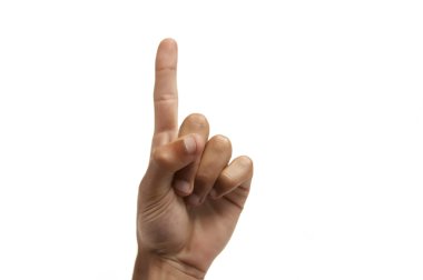 Adult left hand pointing number one clipart