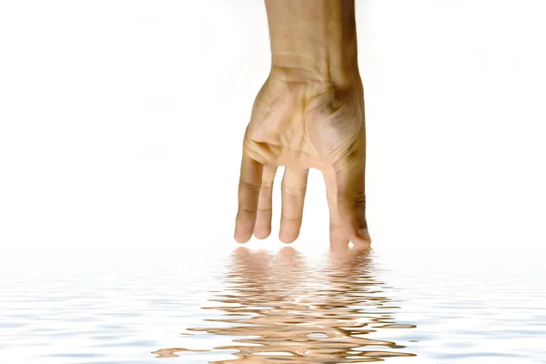 Рука touch води — стокове фото