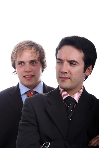 Портрет двух молодых бизнесменов — стоковое фото