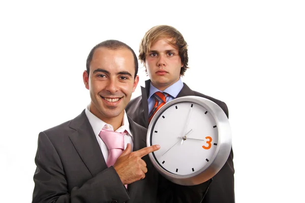 Business men with clock — Stock Photo, Image