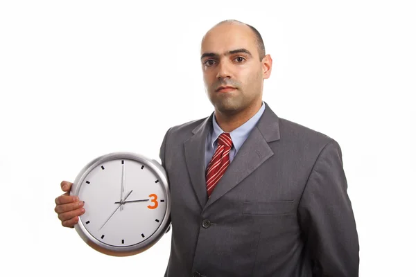 Бизнес-человек с часами — стоковое фото
