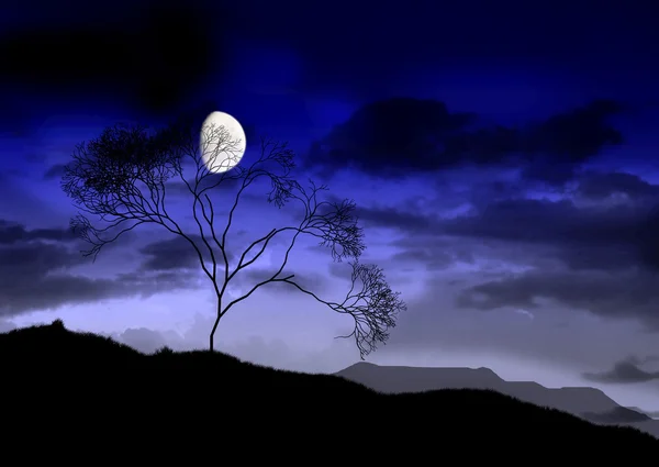 La luna piena e luminosa — Foto Stock