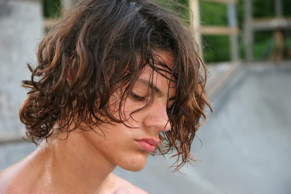 Sweaty Teen Close-up — Stock Photo, Image