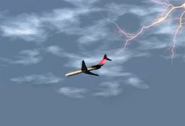 Airplane in Storm clipart