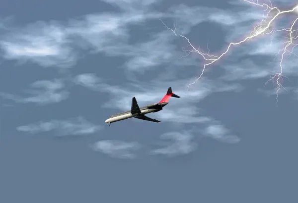 stock image Airplane in Storm
