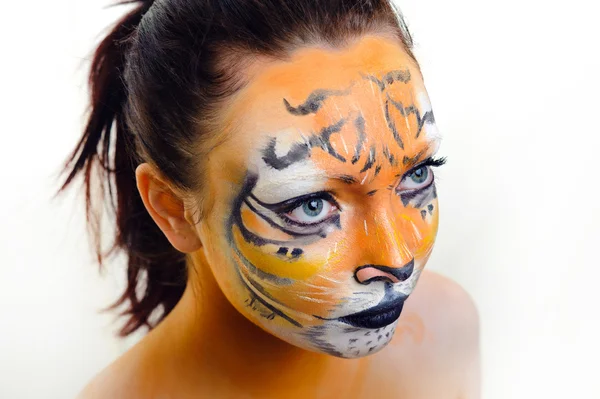 Divoký tygr žena — Stock fotografie