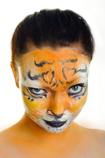 Mulher tigre selvagem — Fotografia de Stock