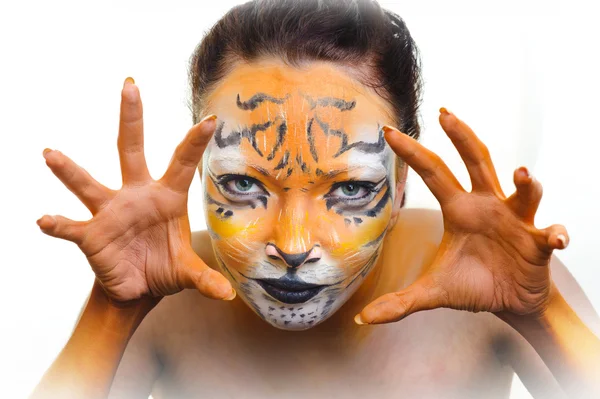 Kobieta dzikiego tygrysa — Zdjęcie stockowe