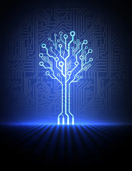 Vector printplaat achtergrond met elektronische boom. eps10 Stockvector