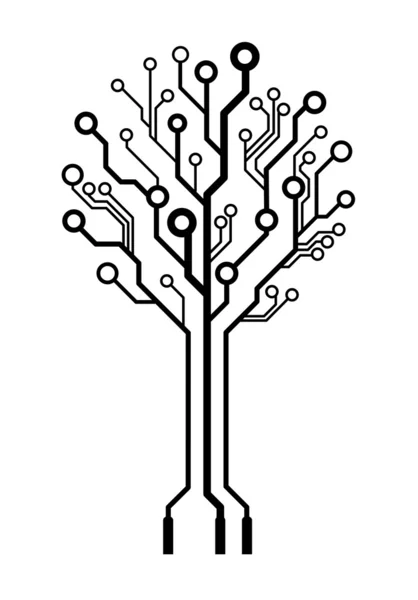 Árvore de placa de circuito vetorial — Vetor de Stock