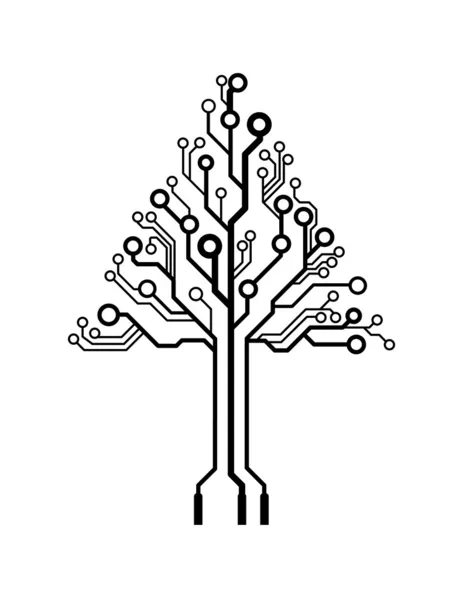 Wektor logo trójkąt obwodu drzewa — Wektor stockowy