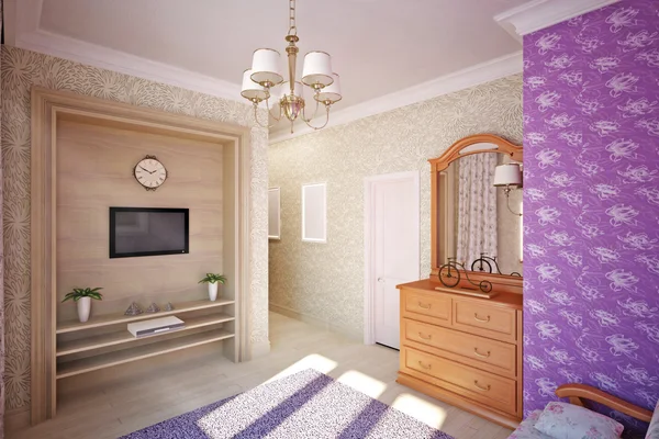 Camera da letto interior design — Foto Stock