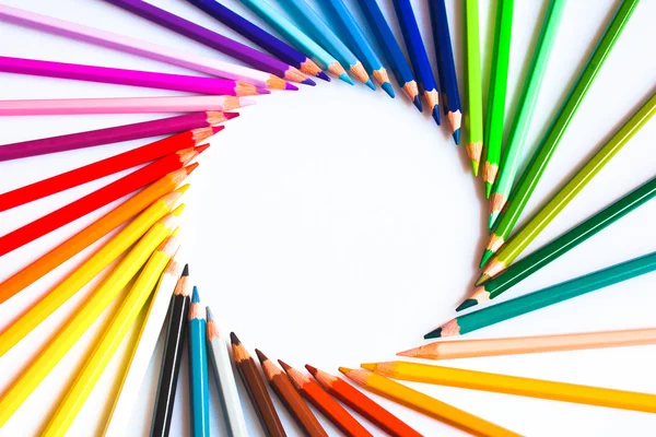 stock image Coloured pencils on a white background