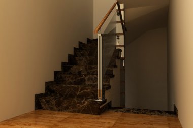The stairs of marble 3d clipart