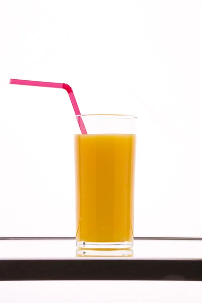 Glass of fresh orange juice with — Stock Photo, Image