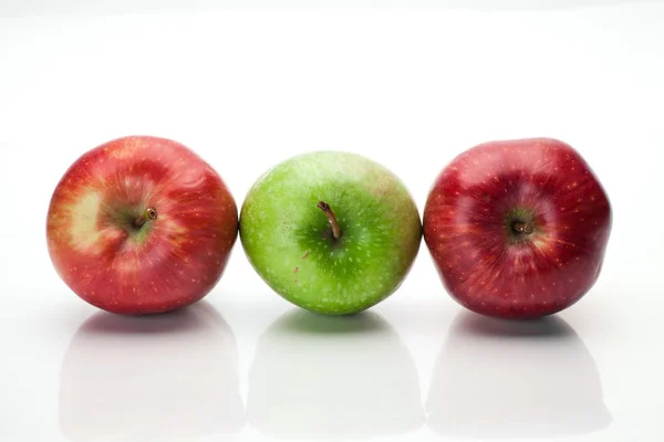 Three apples on white — Stock Photo, Image