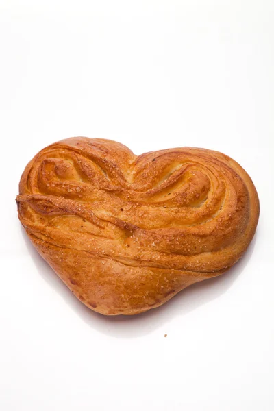 stock image Sweet bun in heart shaped form