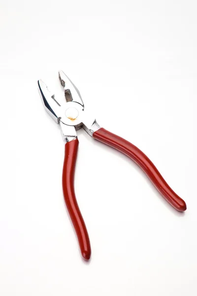 Red Pliers on white — Stock Photo, Image