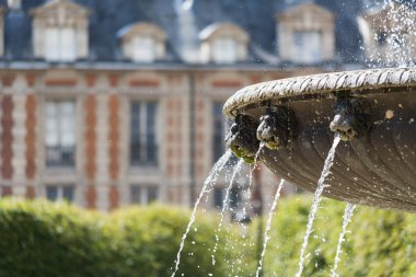 place des vosges Paris ayrıntılarıyla Çeşmesi