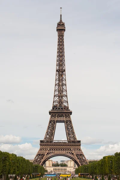 View of Eiffel tower down the champs de Mars — Stock Photo, Image