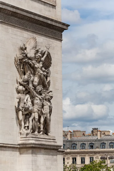 Arc de triomphe detail zobrazeno fasáda — Stock fotografie