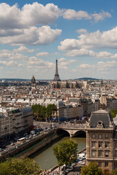 Vertical view of Paris from Notre Dame — Stock Photo, Image