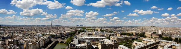 Мбаппе и подробный вид на Париж из собора Парижской Богоматери — стоковое фото