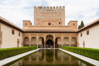 Court of Myrtles in the Alhambra palace Granada clipart