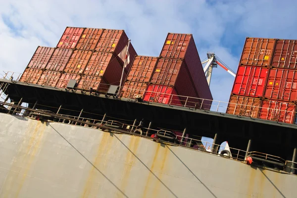 Stapel lading vrachtcontainer — Stockfoto