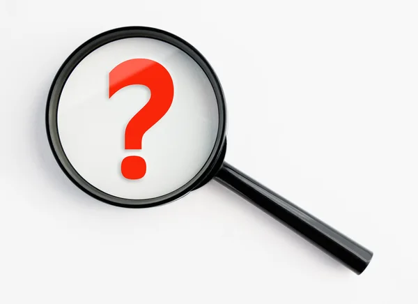 stock image Magnifying glass with question mark