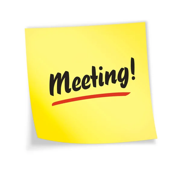 Yellow sticky note "meeting" — Stock Photo, Image